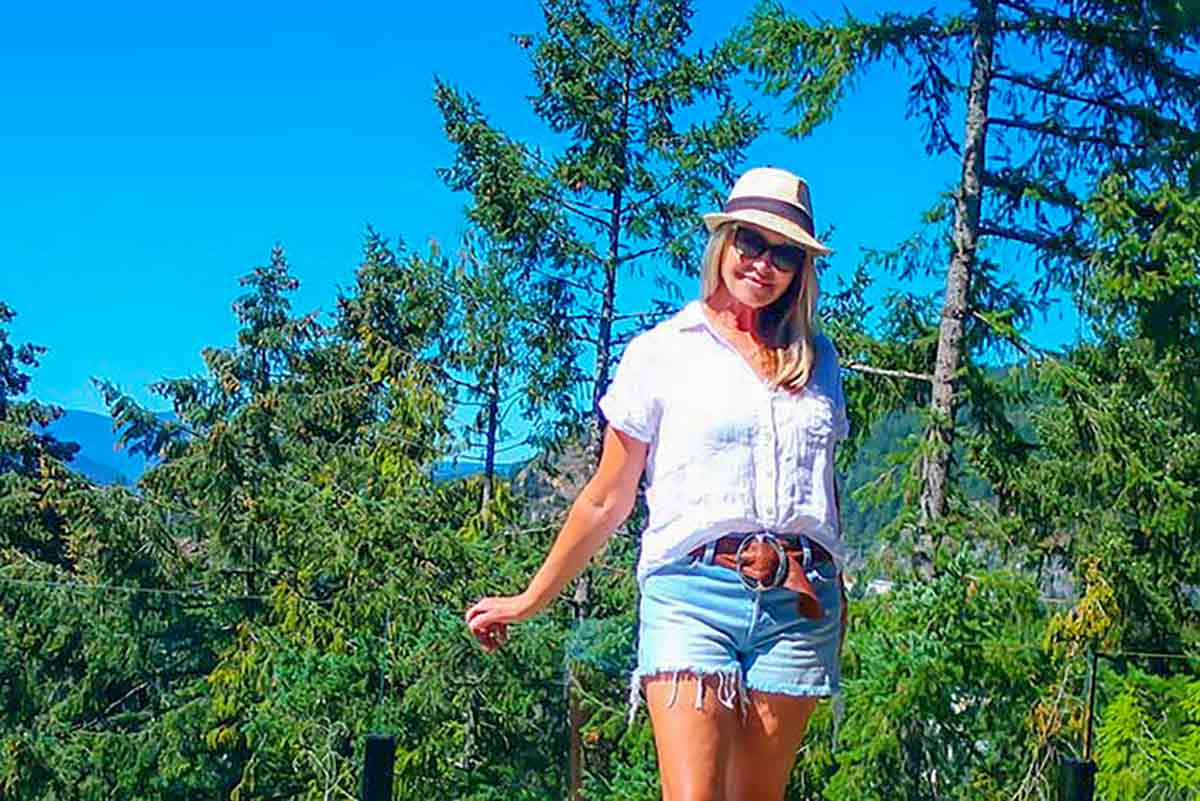 woman hiking in the mountains