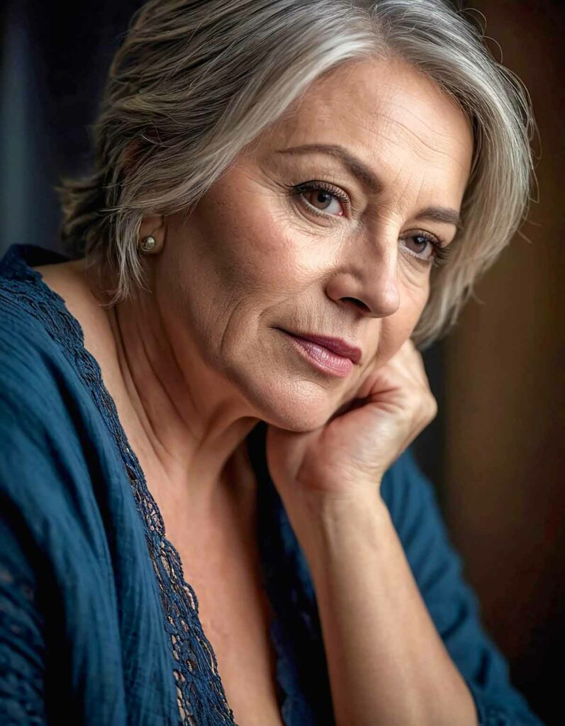 mature woman thinking about changing her career